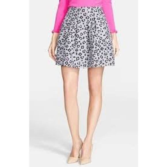 kate spade Cyber Cheetah Box Pleat Skirt Size 14 - Picture 1 of 9